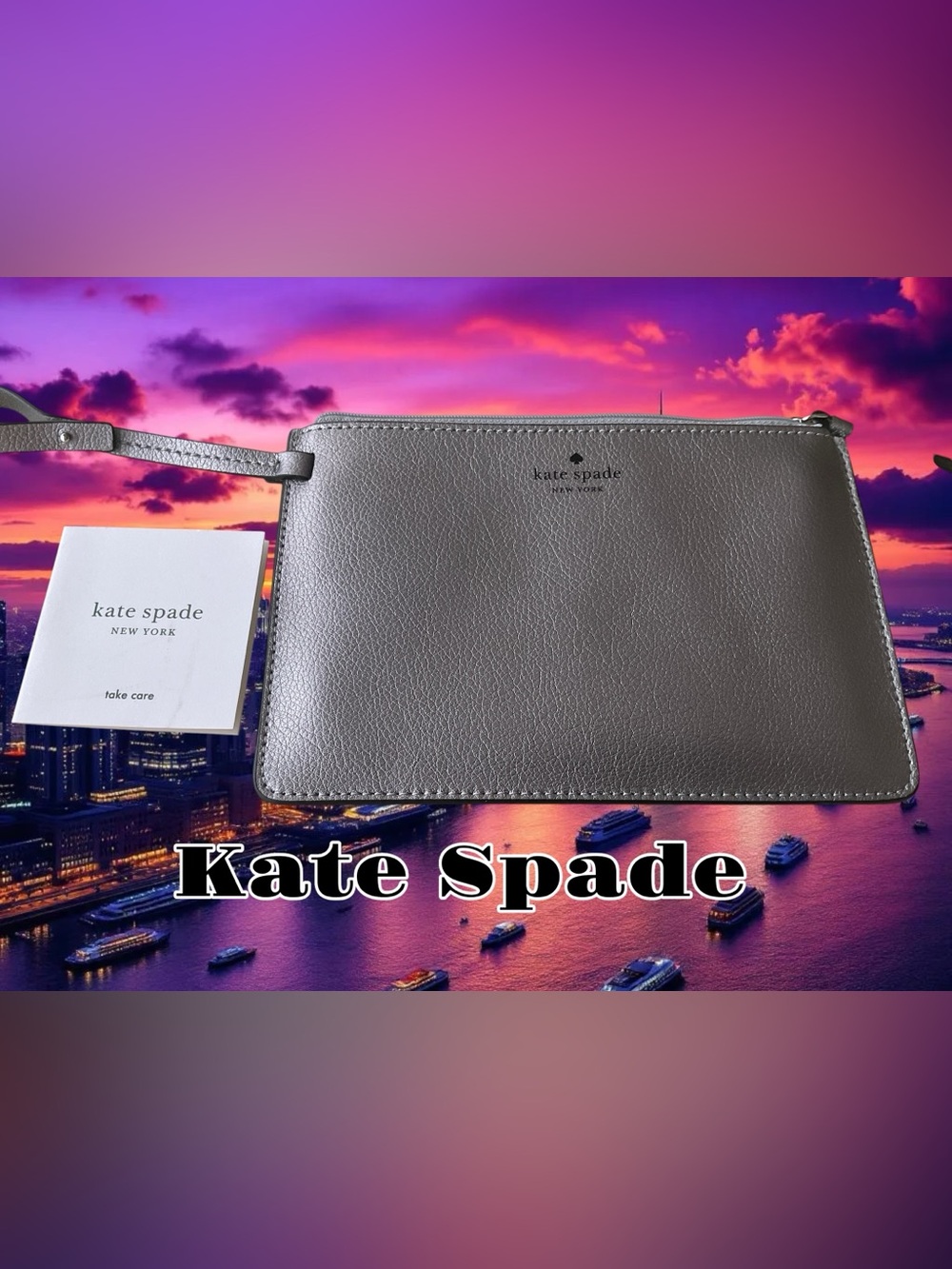 Kate Spade Lucy Medium L-zip Wristlet, NWT